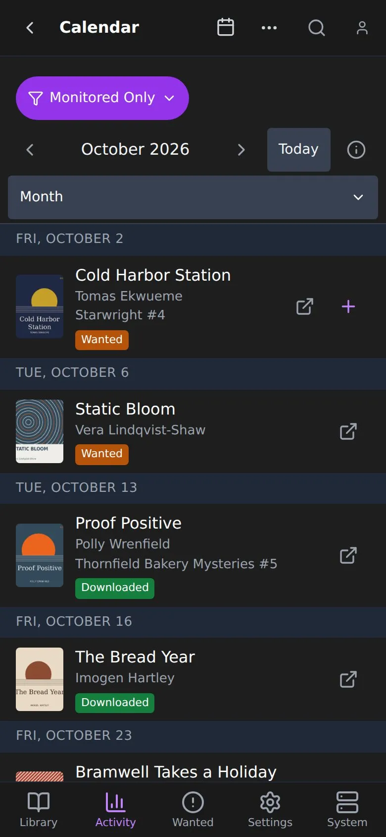 The Calendar on a phone, as an agenda list