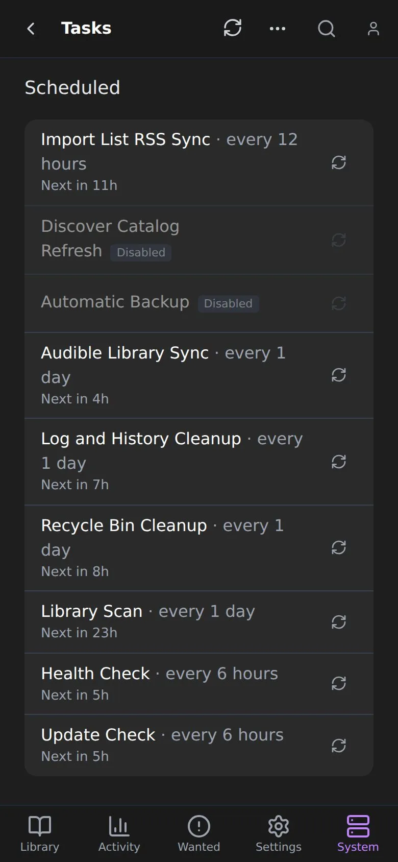System, Tasks on a phone