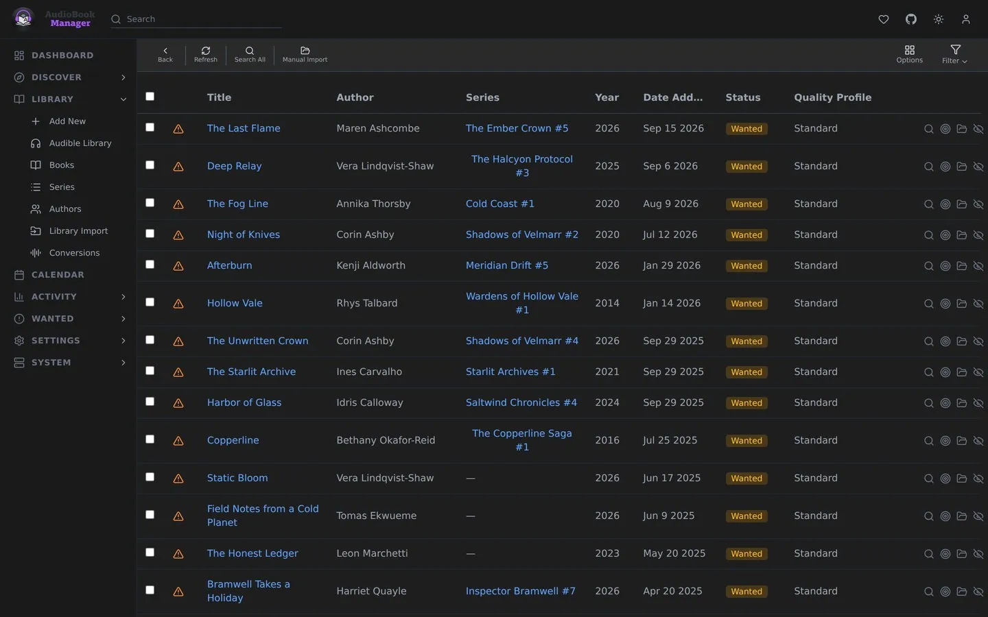 Wanted, Missing: monitored books that have no files yet